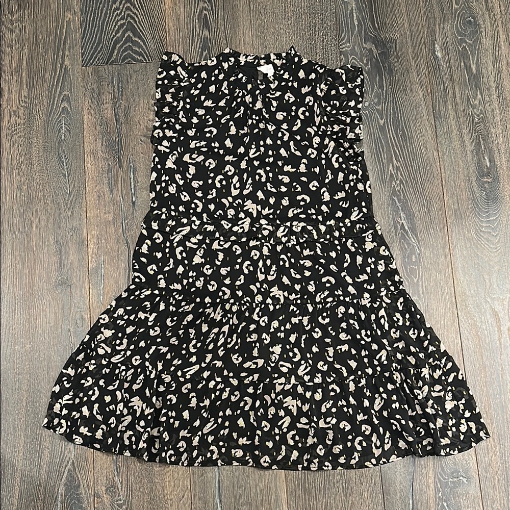 THML Black and Cream Animal Print Dress